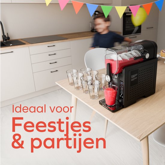 KitchenBrothers Slush Puppy Maker - 1,6L - 6 Standen - BPA-vrij - Slushi Machine - Ijsmachine - Zwart