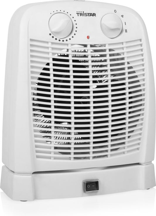 Elektrische kachel Tristar KA-5059 - Ventilatorkachel - 2 warmtestanden en ventilator - Campingkachel - Wit - Oscillerend - Overhittingsbeveiliging - Badkamerverwarming