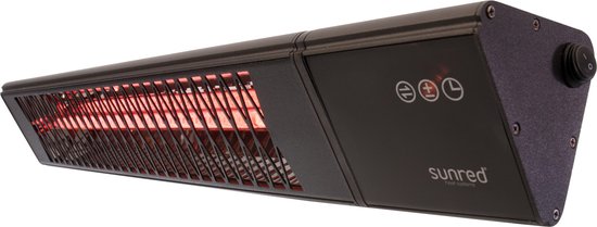 Sunred – Triangle - Dark lijn - Zwart - Wand model - Terrasverwarmer – Carbon rosé goud technologie - 2500 W – ECO - 9 standen - Afstand bestuurbaar - SMART – APP – Timer - Elektrische heater – SMART heater – SLIMME heater