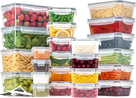 Stosh Vershoudbakjes - Meal Prep Bakjes - Diepvriesbakjes - Voedselcontainer - 24 stuks - Plastic - BPA vrij