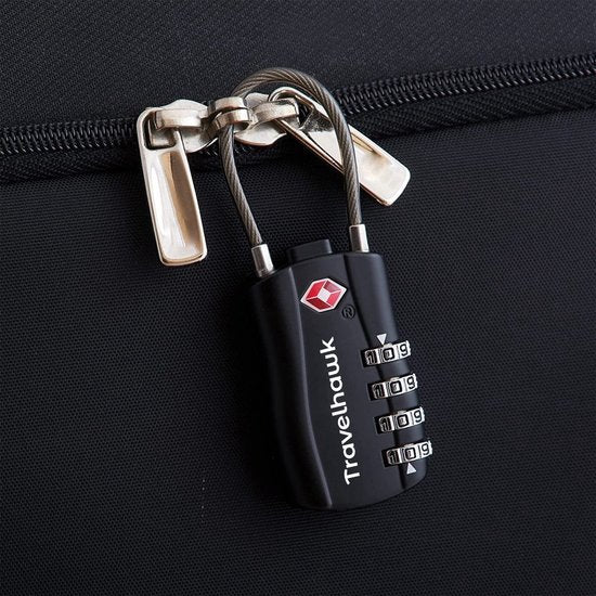 Travelhawk Kofferslot - TSA Reisslot - Cijferslot - Cijferslot Hangslot - 3 Cijferig - 2 Stuks - Zwart