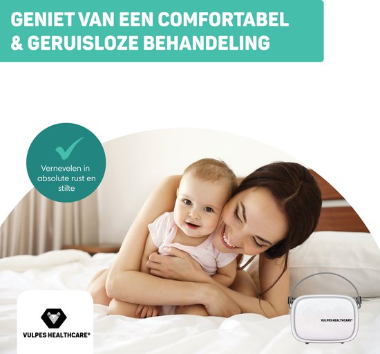 Vulpes Goods® HealthCare – Ultrasone Vernevelaar – Inhalator – Voor Kinderen, Volwassenen & Baby’s – 3 Mondstukken