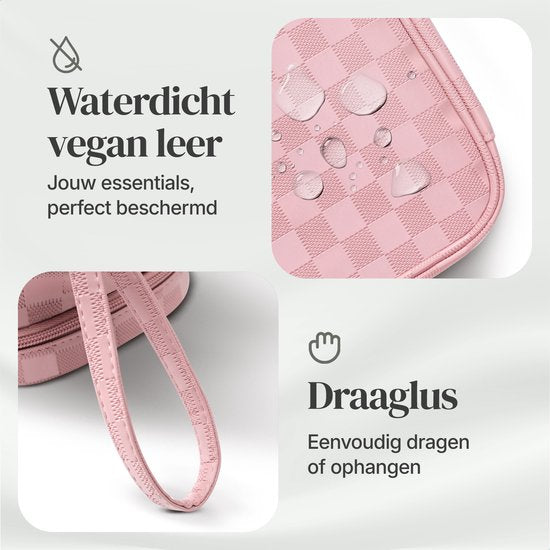 SC Travel Essentials - Toilettas en Make-up Organizer - Waterdicht en Compact - Geschikt voor Reis en Dagelijks Gebruik - Unisex - Roze