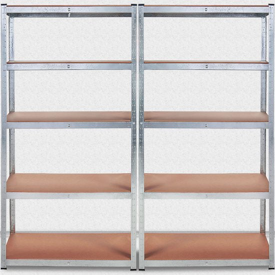 Monzana Stellingkast Metaal - incl. 5 MDF planken - tot 875kg Zilver