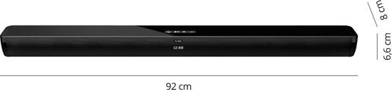 FlinQ Soundbar – Bluetooth 5.3 & Ingebouwde Subwoofer – 80W – 92 x 8,6 x 7,5 cm – Zwart