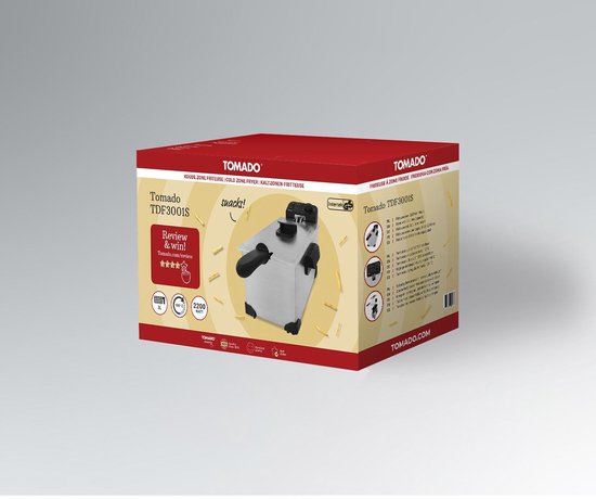 Tomado TDF3001S - Frituurpan - 3 liter inhoud - 2200 Watt - Koude zone friteuse - RVS