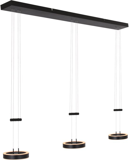 Steinhauer - hanglamp - Piola - zwart - acryl metaal - design lamp - LED - 3501ZW