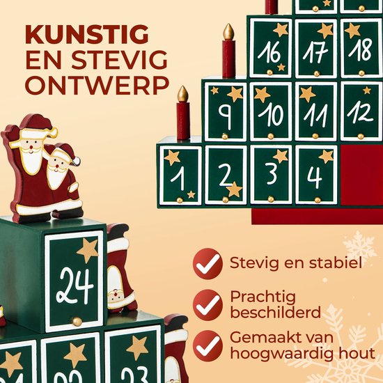 Spielwerk Herbruikbare Adventskalender – Zelf Vulbaar 24 Deurtjes