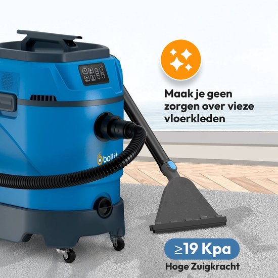 BOLLIT 2600W Professionele Tapijtreiniger - Stoomreiniger en Vlekkenreiniger - 100° Stoom - Bank reiniger - Zetelreiniger - Meubelreiniger - Auto Stofzuiger - Handstomer - Matrasreiniger - Waterstofzuiger - Reiniger voor auto, bank, vloer, en tapijt