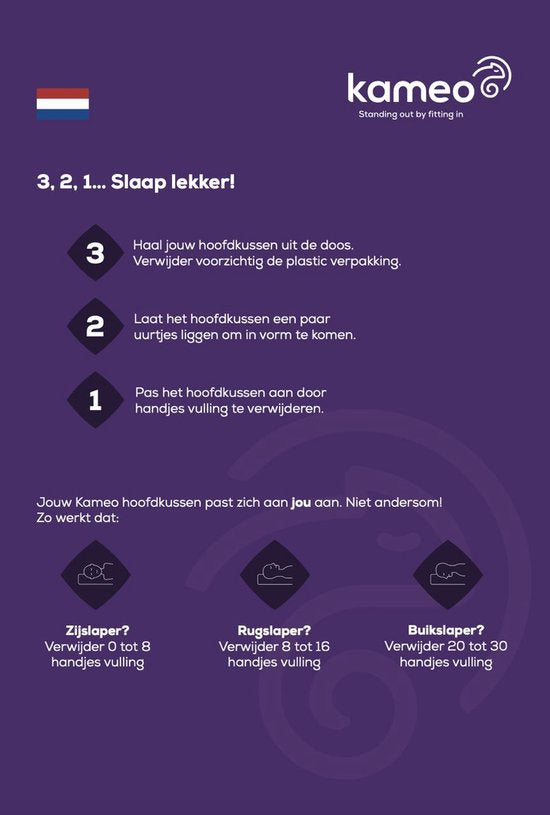 Kameo® Flex Hoofdkussen | Aanpasbaar Hoofdkussen voor Nekklachten | Met FlexGrid Koeltechnologie | 60x40cm | Wasbaar | Hoofdkussen voor Zijslapers en Rugslapers | Traaschuim Hoofdkussen | Nekkussen