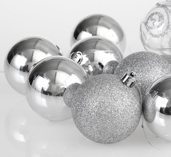 Kerstballen - 102 stuks - Zilver