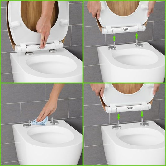 Casaria Wc Bril Duroplastic - Soft-close – Antibacterieel Bamboe