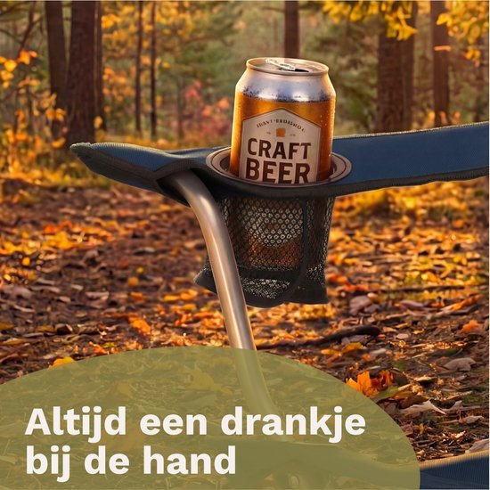 TRVLMORE Campingstoelen - Opvouwbaar - 2-Pack - 120KG Draagvermogen - Incl. Draagtas - Klapstoel - Visstoel - Kampeerstoel - Vouwstoel - Blauw