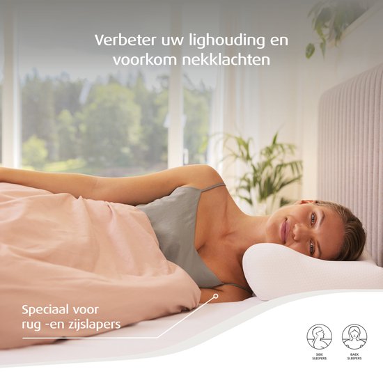 TEMPUR® Millennium™ Hoofdkussen – Traagschuim kussen - 64x32x11/6 cm – Zijslaper en rugslaper