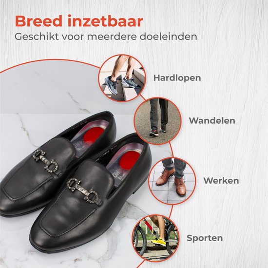 Nuvance - Hielspoor Zooltjes - Hielbeschermers - Inlegzolen - Hielspoor - 2 Stuks voor Maat 34-38 - Rood