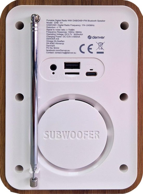 Denver Retro Radio - DAB+ - FM - Bluetooth - Wekker functie - Moederdag