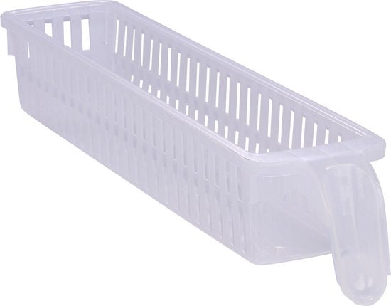 Koelkast Organizer 1,58L - 35 x 7,5 x 6 CM - Koelkast Opbergbak met Handvat - Vaatwasser Bestendig - Organiseer Koelkast en Keukenkastjes - Kunststof - Transparant