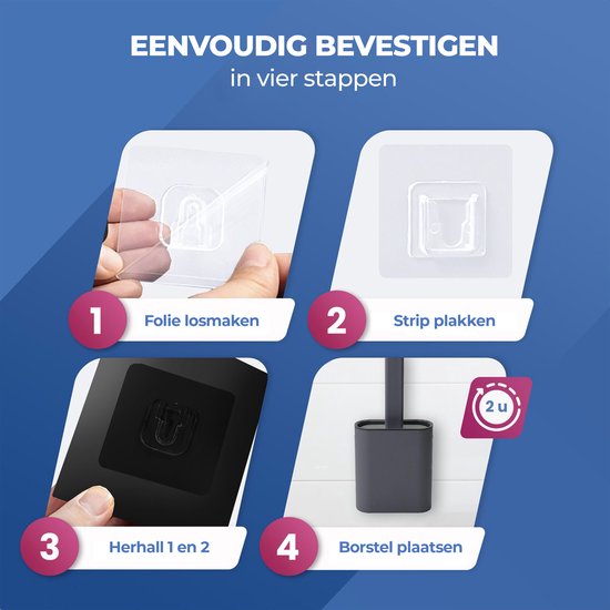 Roegaarden WC Borstel met Houder – Toiletborstel – Siliconen – Vrijstaand En Hangend – Zwart Geheel