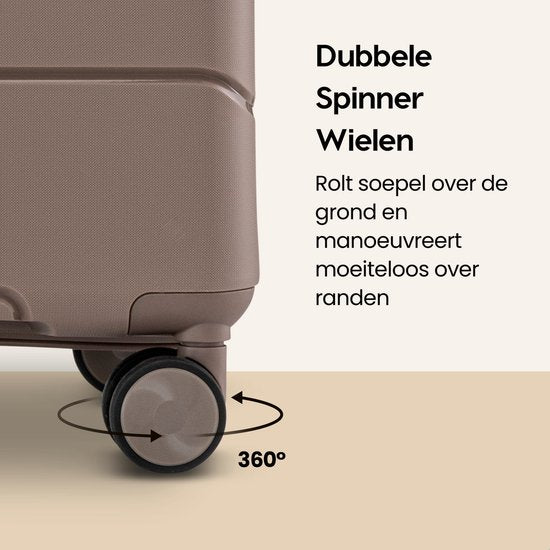 SC Urban Adventurer - Kofferset - 3-delig - Cijferslot - 232L - Spinner wielen - Reiskoffer met Kofferslot - Lichtgewicht - Champagne