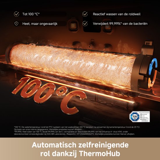 Dreame Aqua 10 Ultra Roller Complete Black – Robotstofzuiger met dweilfunctie – 30.000Pa Zuigkracht – AquaRoll™ & ThermoHub™ 100°C zelfreiniging – Tapijtveilig & slim Omnesight™ 2.0 navigatie – Voor harde vloeren & drempels