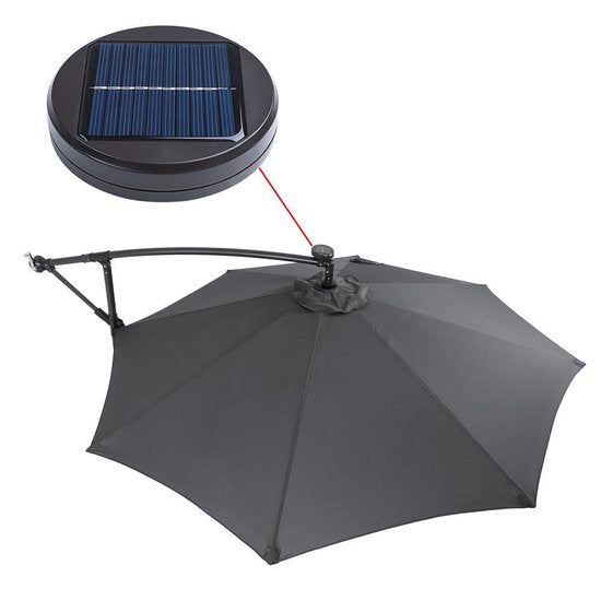 Kingsleeve Zweefparasol - Parasolvoet LED Verlichting 300cm - Antraciet