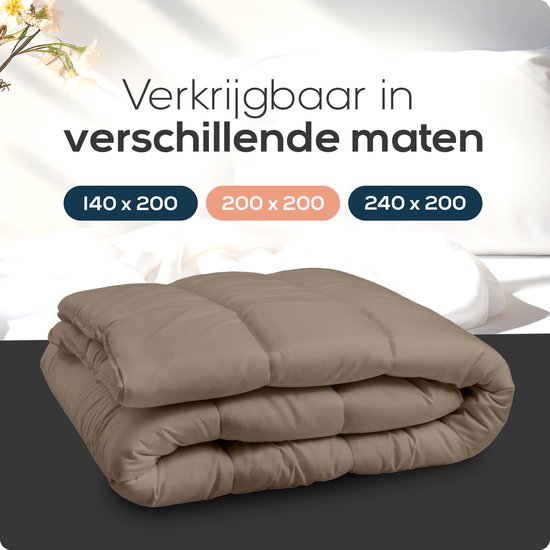 Sleeptime 2 in 1 Dekbed - Dekbed zonder Overtrek Inclusief Kussenslopen - 200x200 - Taupe