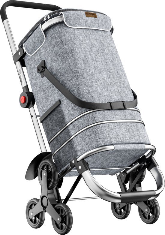 Monzana 2in1 Boodschappentrolley 30kg Inklapbaar Afneembare Tas 6 wielen Grijs