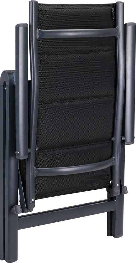 Casaria Tuinstoel Set van 2 - Aluminium Inklapbaar 7 Standen - Antraciet