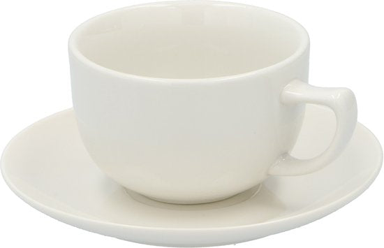 alpina serviesset 8 Persoons - Aardewerk Servies 40-Delig - Bordenset met Ontbijtborden, Dinerborden, Kommen, Kopjes en Schotels - Servies Set Vaatwasser- en Magnetronbestendig - Wit