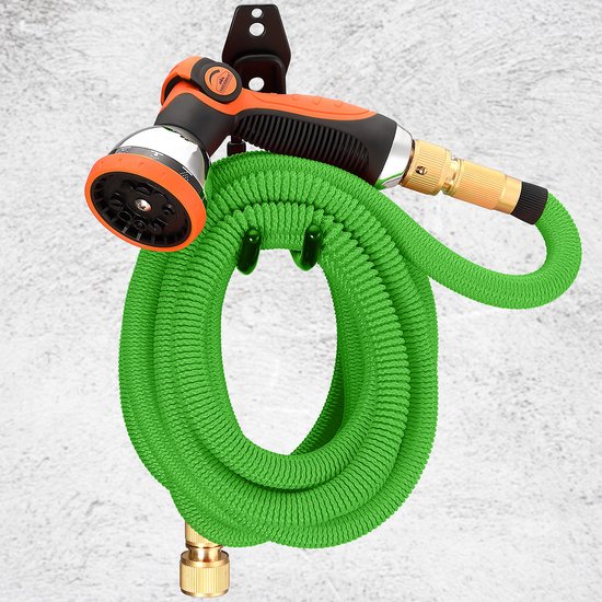 Gardebruk Tuinslang Flexibel - 30m 1/2" 3/4" Inch Wandmontage - Groen