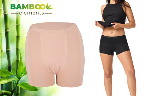 Bamboo Elements - Menstruatie Ondergoed - Hipster - Nude - Period Underwear - Menstruatieslip - Menstruatiebroekjes - Ondergoed Dames Boxershort - Maat S