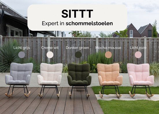 SITTT Schommelstoel - Relaxstoel babykamer - Fauteuil - Voedingsstoel - Licht Roze