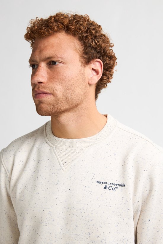 Petrol Industries - Heren Logo-print Sweater Pagosa - Wit - Maat L