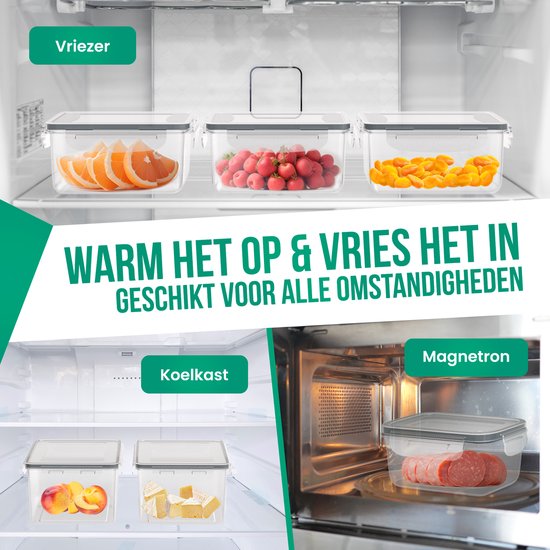 Avalo Vershoudbakjes - Meal Prep Bakjes - Plastic Diepvries Bakjes - Met Deksel - 30 Delige set - BPA Vrije Magnetronbakjes