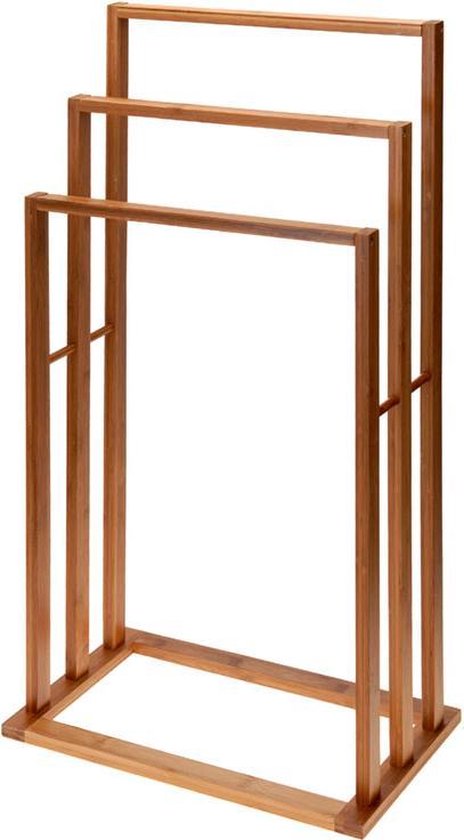 Made4Home - Handdoekrek Bamboe met 3 stangen - 40X24X82CM