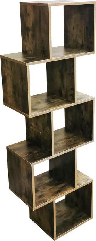Vakkenkast roomdivider Yoep - gestapeld kubus design - 5 vakken