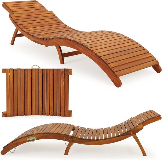 Loungebank ergonomisch van Acacia hardhout
