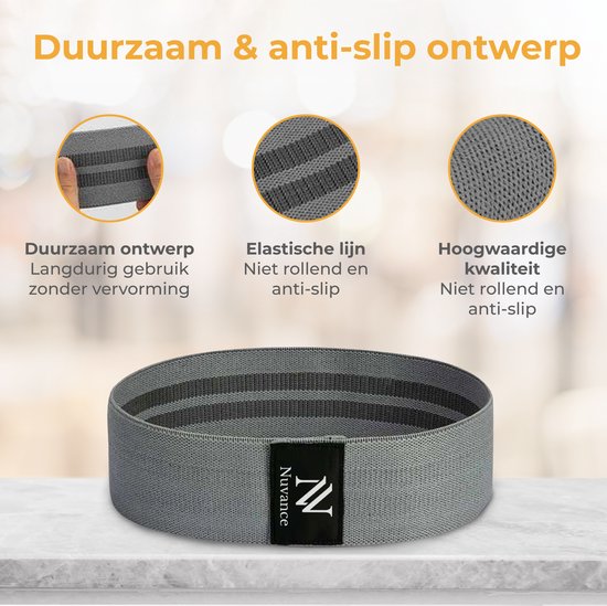Nuvance - Weerstandsbanden Set Inclusief Draagtas - 3 Delige Set - Resistance Band - Fitness Elastiek - eBook met extra oefeningen