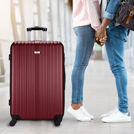 Slazenger Kofferset 2 Delig - Handbagage Trolley 26L en Ruimbagage Koffer 71L - Bordeauxrood