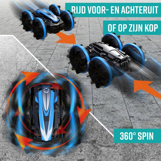 NAPI Bestuurbare Auto All-Terrain - RC Auto met 2 Accu's - Waterdicht - Speelgoed Autos Jongens - Buitenspeelgoed - Race Car/Boot Land & Water - 1,5u Speelplezier - Radiografisch - Aqua-Land Racer