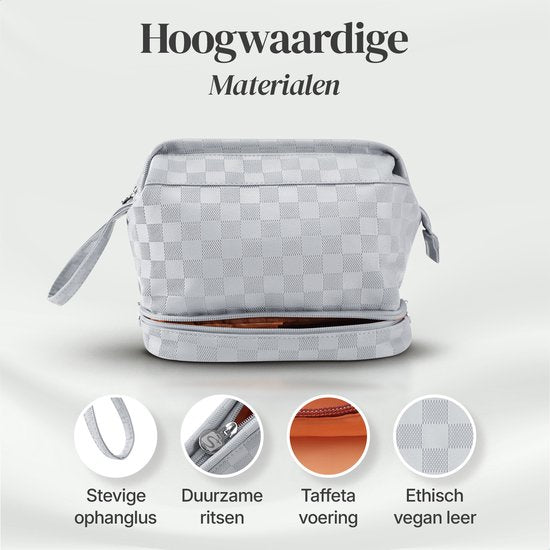 SC Travel Essentials - Toilettas en Make-up Organizer - Waterdicht en Compact - Geschikt voor Reis en Dagelijks Gebruik - Unisex - Zilver