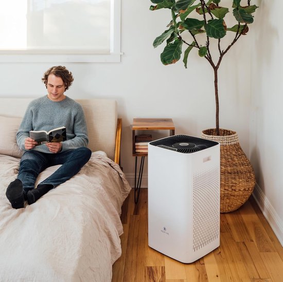Medify Air MA-112 Luchtreiniger – 855 m³/u Air Purifier – Ionisator & HEPA H13 Filter – 4 standen + Slaapmodus – Tot 342 m² per uur – Tegen Hooikoorts, Huisstofmijt & Allergieën – Wit