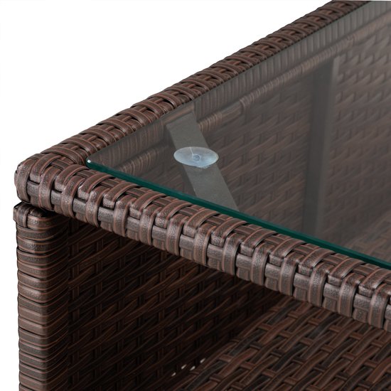 Casaria Polyrattan Loungeset -Incl. Kussens Tafel - Bruin Crème