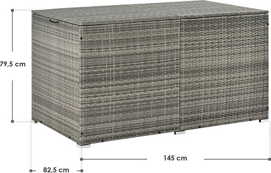 Opbergbox 950 ltr met deksel en binnenzeil