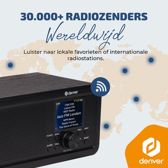 Denver DAB Internetradio - DAB - FM - Internetradio - Noodradio - Bluetooth - Alarmfunctie - DIR200