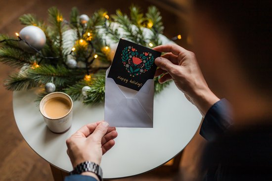 Giftmas Kerstkaarten - Wenskaarten - 52 Stuks - Met Enveloppen en Stickers - 10x10cm