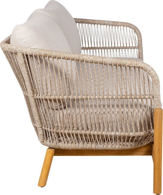 House Nordic Terracina Loungebank - Acaciahout - 78.5 x 175 x 72 cm - Acacia/Beige