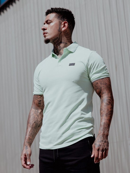 AB Lifestyle - Driekleurig Poloshirt | Pastel Groen - Heren - Maat: XS