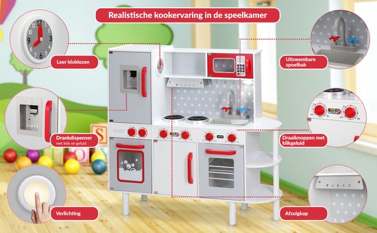 Spielwerk Houten Speelkeuken Junior Chef - Interactief Realistisch - 38 delig