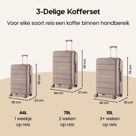 SC Urban Adventurer - Grote Reiskoffer - Cijferslot - 49x30x75cm - 110L - Reiskoffer met Kofferslot - Spinner wielen - Champagne